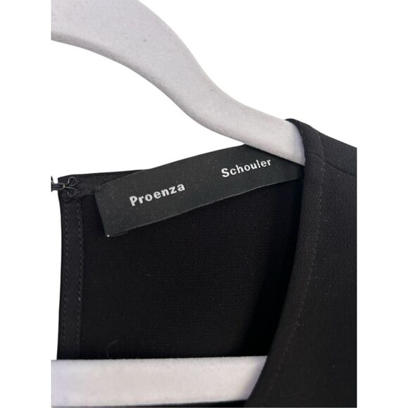 Proenza Schouler Crew Neck Long Sleeve Asymmetrical Top Black Women's Size 12 - Picture 3 of 3